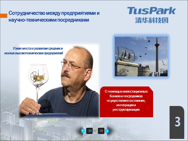 Сотрудничество между предприятиями и  научно-техническими посредниками  35 of 49 3 С помощью